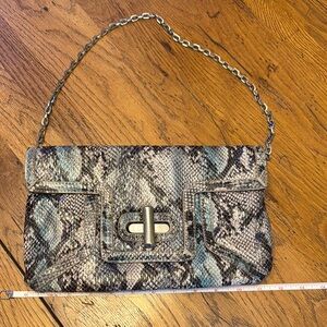Gianni Bini Snakeskin Pattern Chain Strap Clutch